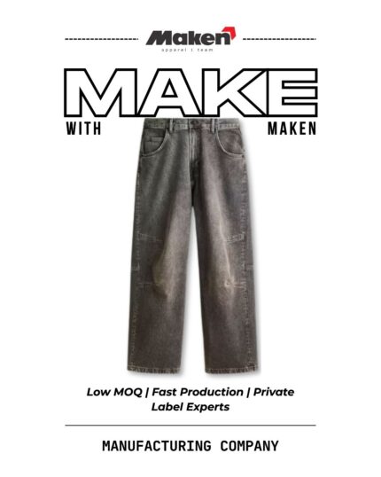 Maken Grey Acid-Wash Utility Jeans