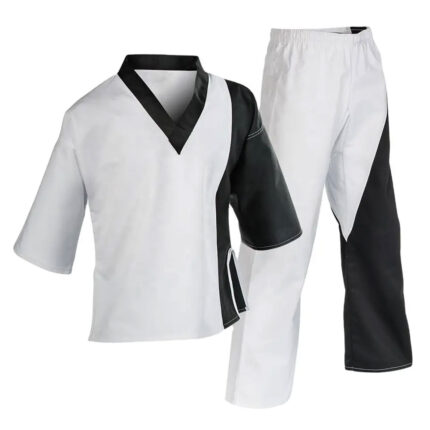 Custom Two-Tone Black & White Taekwondo/Karate Uniform Set