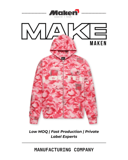 Maken Pink Camo Graphic Full-Zip Hoodie