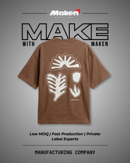 Maken Brown Botanical Applique Tee