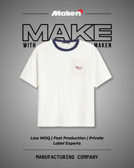 Maken Contrast-Trim Graphic Pocket Tee