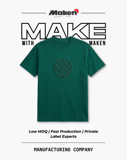 Maken Forest Green Debossed Crest Tee