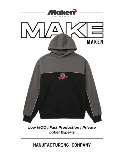 Maken Charcoal and Black Colorblock Hoodie