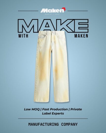 Maken Vintage Bleach-Wash Denim Jeans