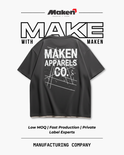 Maken Charcoal Distressed Logo Tee