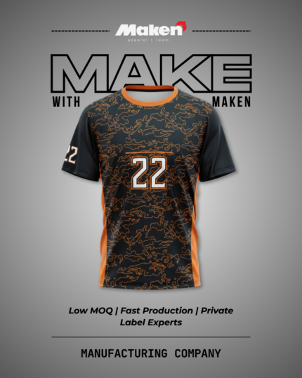 Maken Orange Camo Numbered Jersey