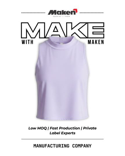Maken Lilac Mock-Neck Active Tank