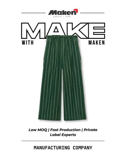 Maken Forest Green Striped Drawstring Trousers