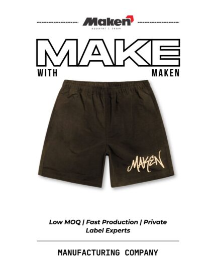 Maken Olive Script-Logo Active Shorts