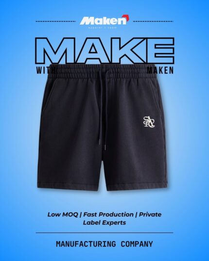 Maken Black Embroidered Lounge Shorts
