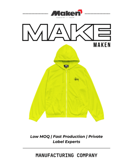 Maken Neon Yellow Mesh Full-Zip Hoodie