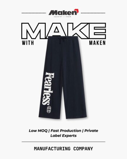 Maken Navy "Fearless" Graphic Sweatpants