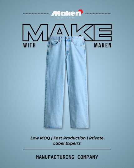 Maken Light Wash Classic Straight Denim Jeans