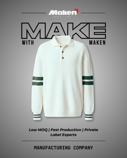 Maken Ribbed Knit Polo Sweater