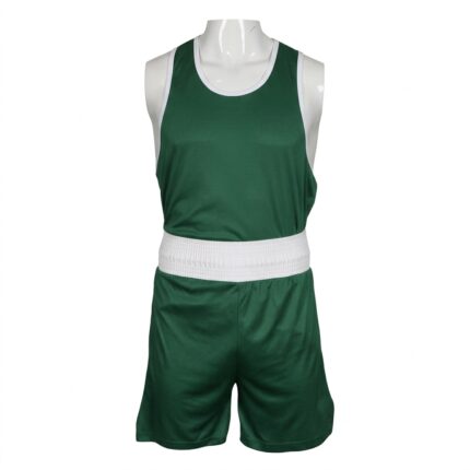 Custom Forest Green Boxing Vest & Shorts Set (Boxing Uniform)