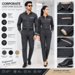 Premium B2B Unisex Charcoal & Beige Executive Corporate Uniform Set (Shirt & Trouser Collection)