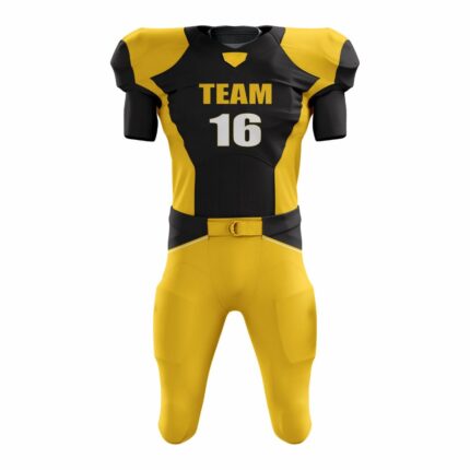Custom Yellow Black Authentic Football Uniform (with Integrated Pads)