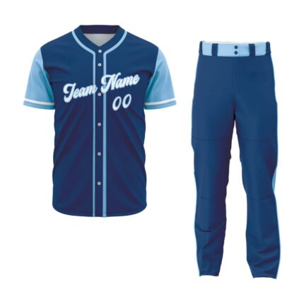 Custom Royal White-Light Blue Baseball Uniform