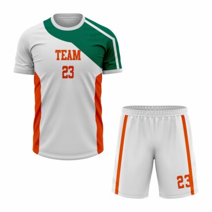 Custom Green Orange white Sublimation Tennis Uniform
