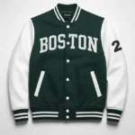 Men's Contrast Sleeve Varsity Letterman Jacket ("Boston")