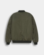 Men's Classic Lightweight Nylon Flight Bomber Jacket (Olive Green) - Image 4